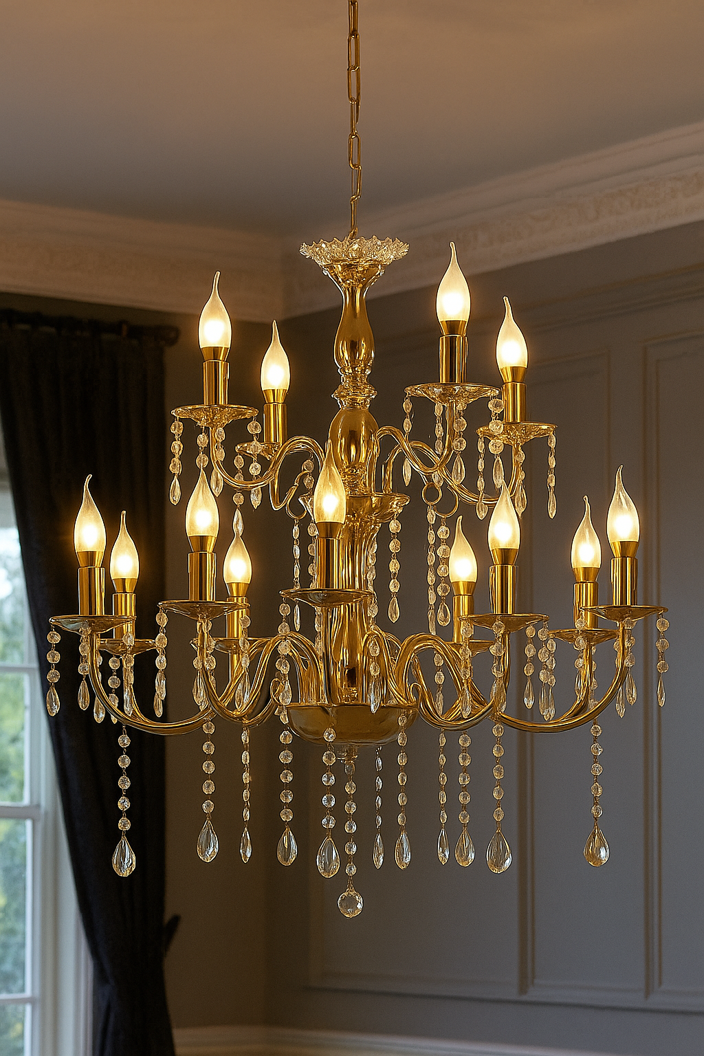 HDC 12 Lights Elegant Classic Metal Italian Chandelier For Living Room