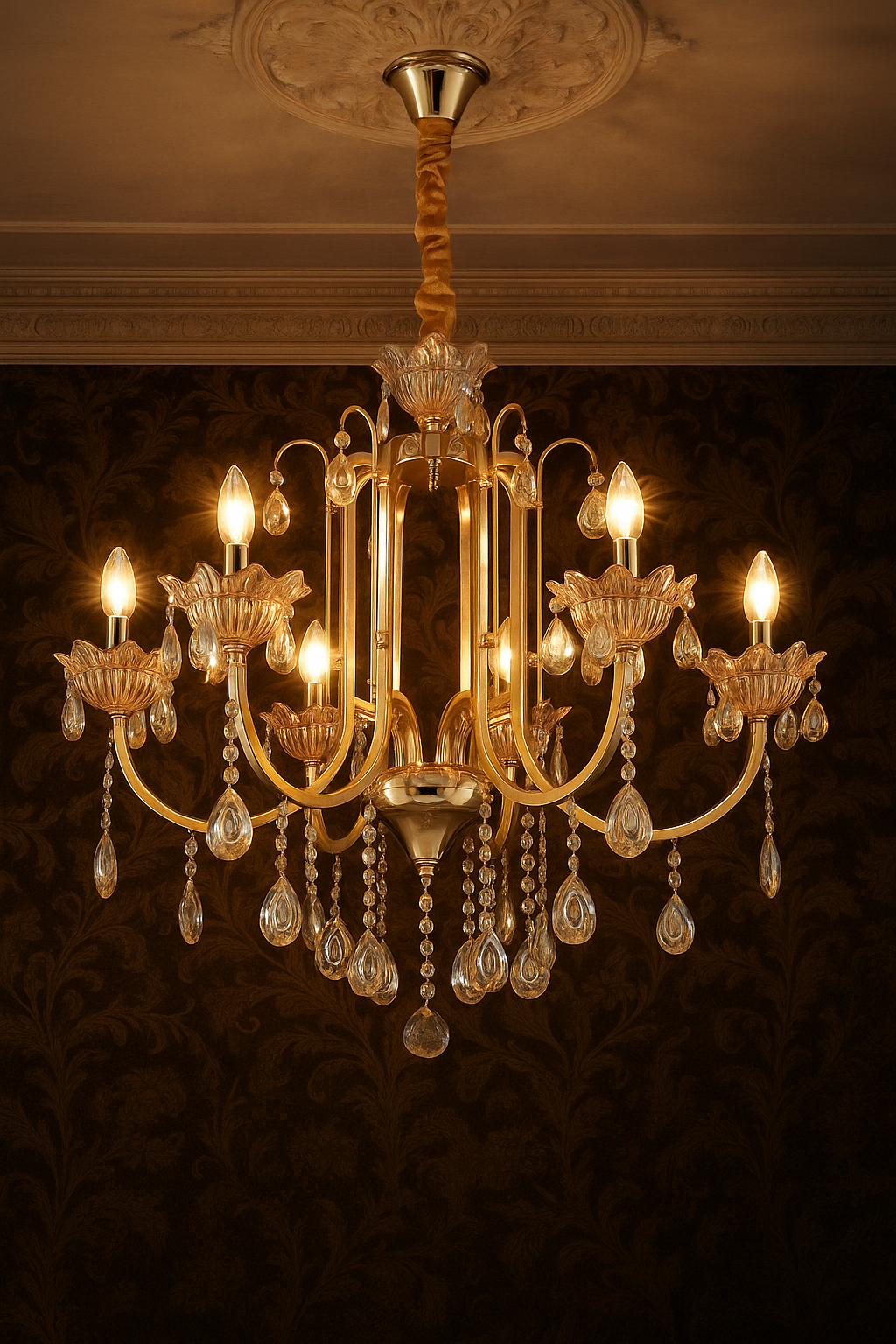 HDC 5 Lights Elegant Classic Metal Italian Chandelier For Living Room