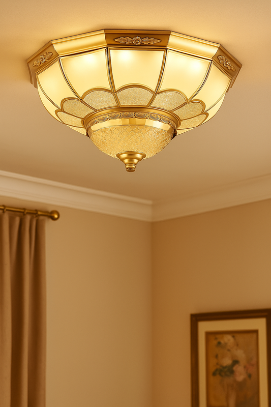 HDC Vintage Luxe Floral Glass Ceiling Light For Living Room