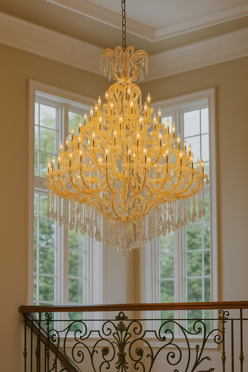 HDC 44 Lights Grand Royal Multi-Tier Crystal Italian Chandelier