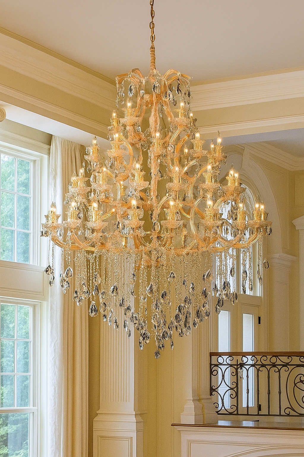 HDC 36 Lights Grand Royal Multi-Tier Crystal Italian Chandelier