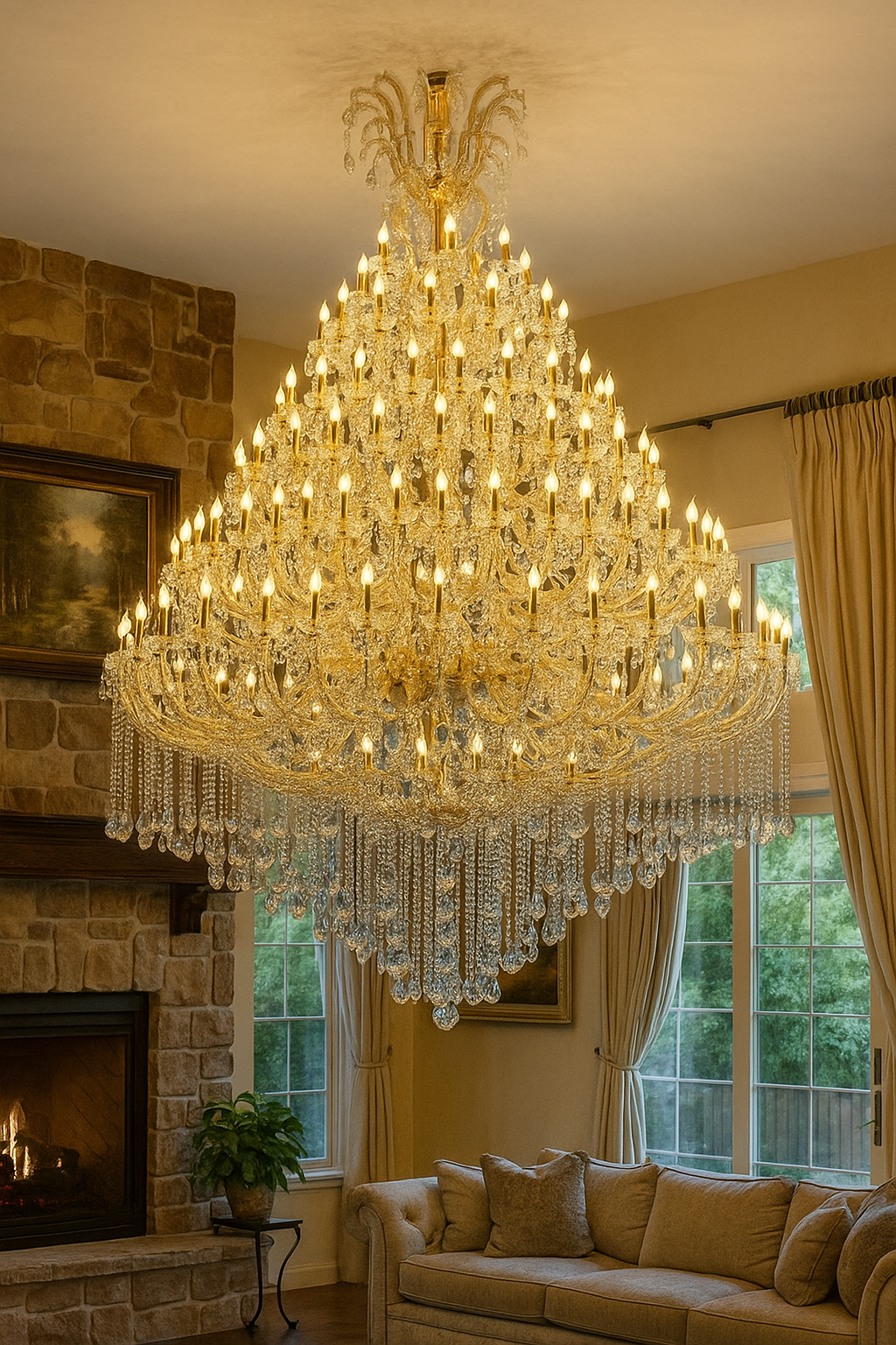 HDC 96 Lights Grand Royal Multi-Tier Crystal Italian Chandelier