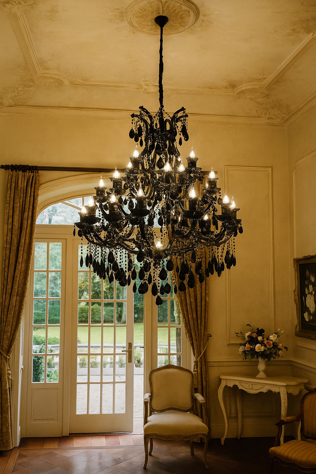 HDC 55 Lights Imperial Noir Grand Crystal Italian Chandelier For Living Room