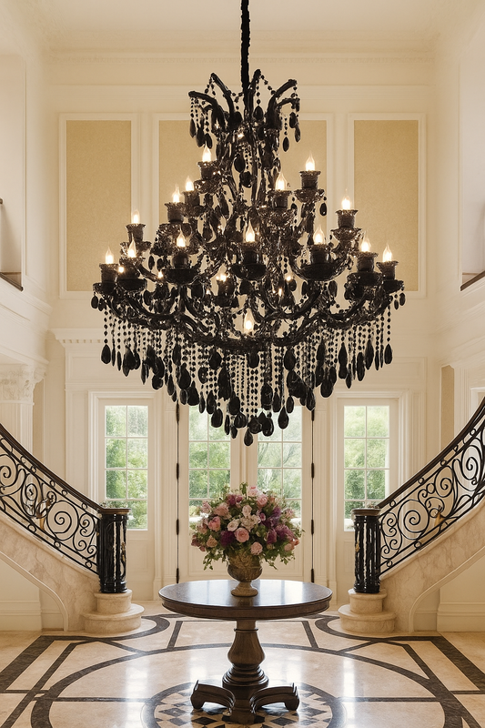 HDC 55 Lights Imperial Noir Grand Crystal Italian Chandelier For Living Room