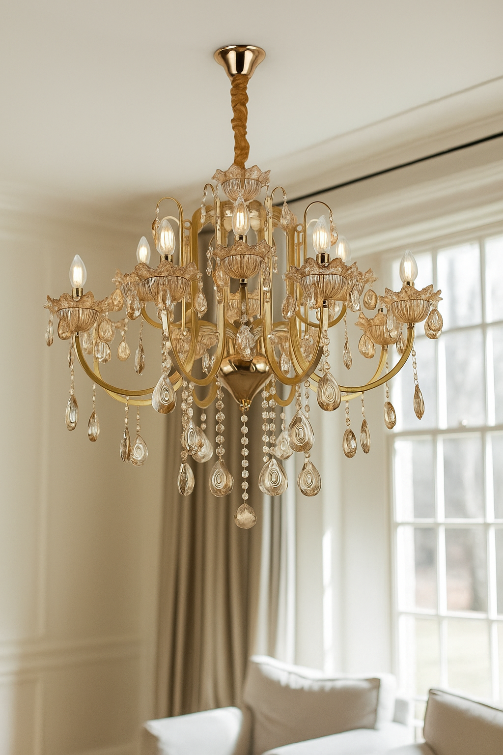 HDC 12 Lights Imperial Heritage Antique Metal Italian Chandelier For Living Room