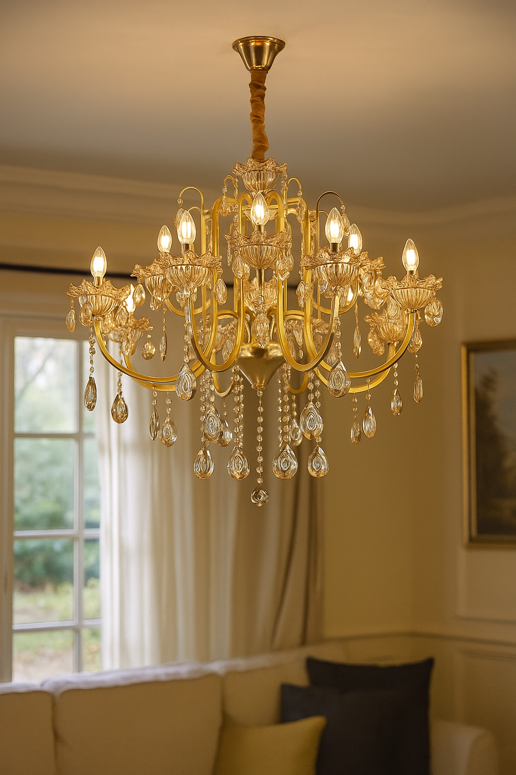 HDC 12 Lights Imperial Heritage Antique Metal Italian Chandelier For Living Room