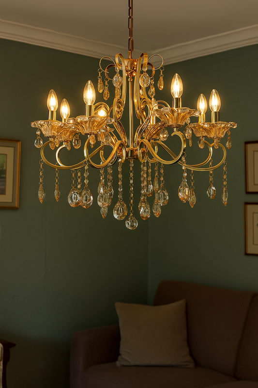 HDC 8 Lights Imperial Crystal Arc Italian Chandelier For Living Room