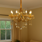 HDC 8 Lights Luxury Crystal Drop Italian Chandelier For Living Room