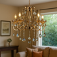 HDC 5 Lights Royal Amber Crystal Drop Italian Chandelier For Living Room