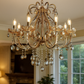 HDC 5 Lights Regal Crystal Cascade Metal Italian Chandelier For Living Room