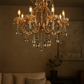 HDC 5 Lights Regal Crystal Cascade Metal Italian Chandelier For Living Room