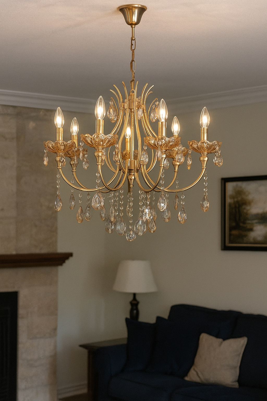 HDC 5 Lights Regal Aurora Crystal Italian Chandelier For Living Room