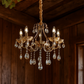 HDC 5 Lights Imperial Luxe Crystal-Draped Metal Italian Chandelier For Living Room