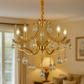 HDC 5 Lights Imperial Luxe Crystal-Draped Metal Italian Chandelier For Living Room