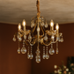 HDC 5 Lights Imperial Luxe Crystal-Draped Metal Italian Chandelier For Living Room