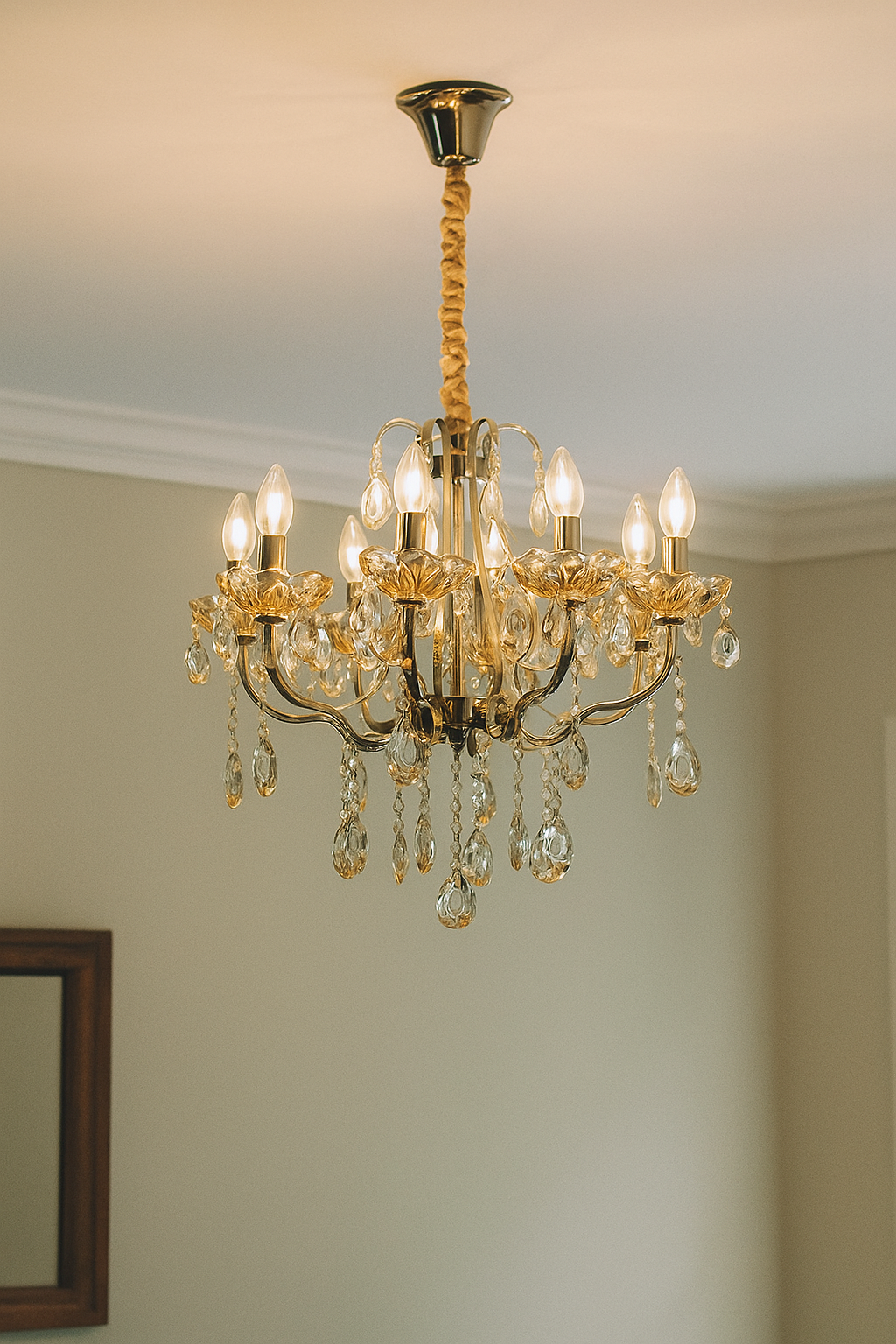 HDC 5 Lights Imperial Aurora Crystal-Gold Italian Chandelier For Living Room