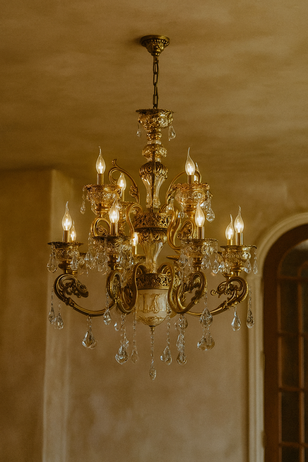 HDC 12 Lights Imperial Crystal Grandeur Italian  Chandelier For Living Room