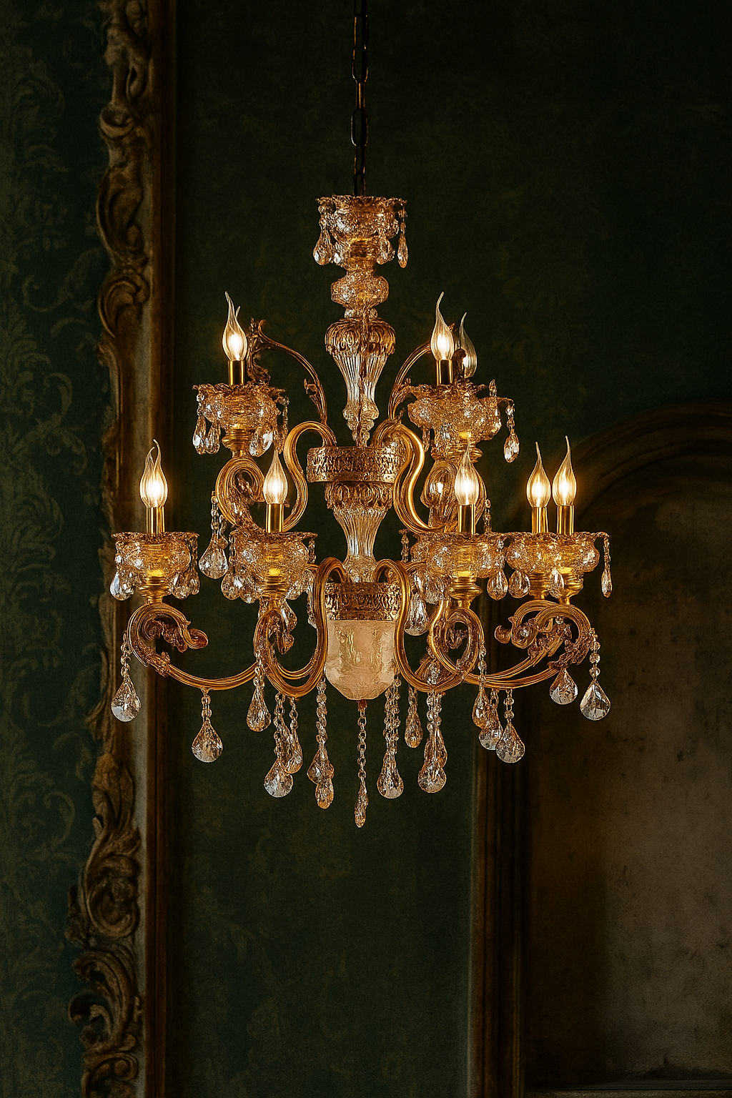 HDC 12 Lights Imperial Crystal Grandeur Italian  Chandelier For Living Room
