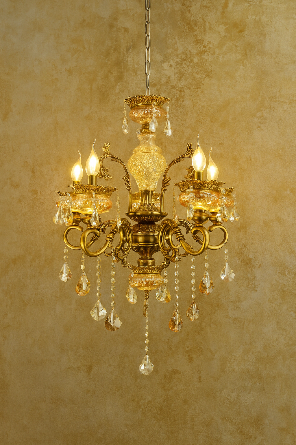 HDC 5 Lights Imperial Crystal Bloom Italian Chandelier For Living Room