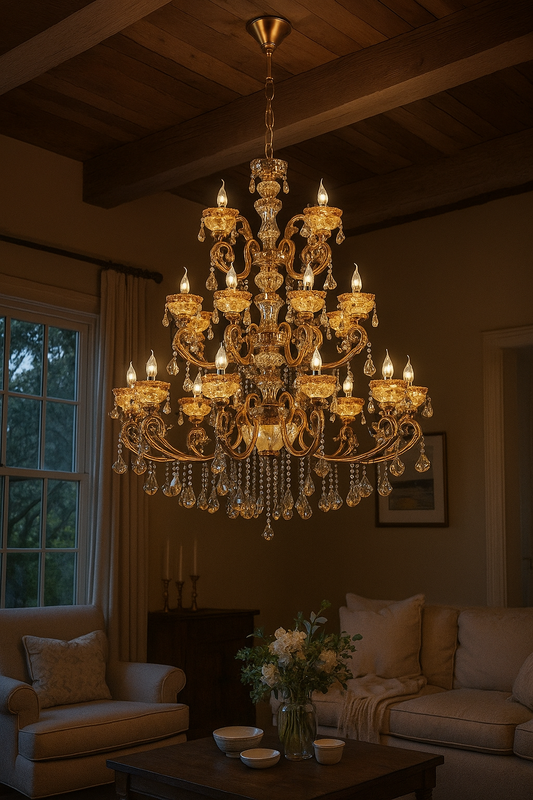 HDC 24 Lights Majestic Imperial Palace Italian Double Height Chandelier