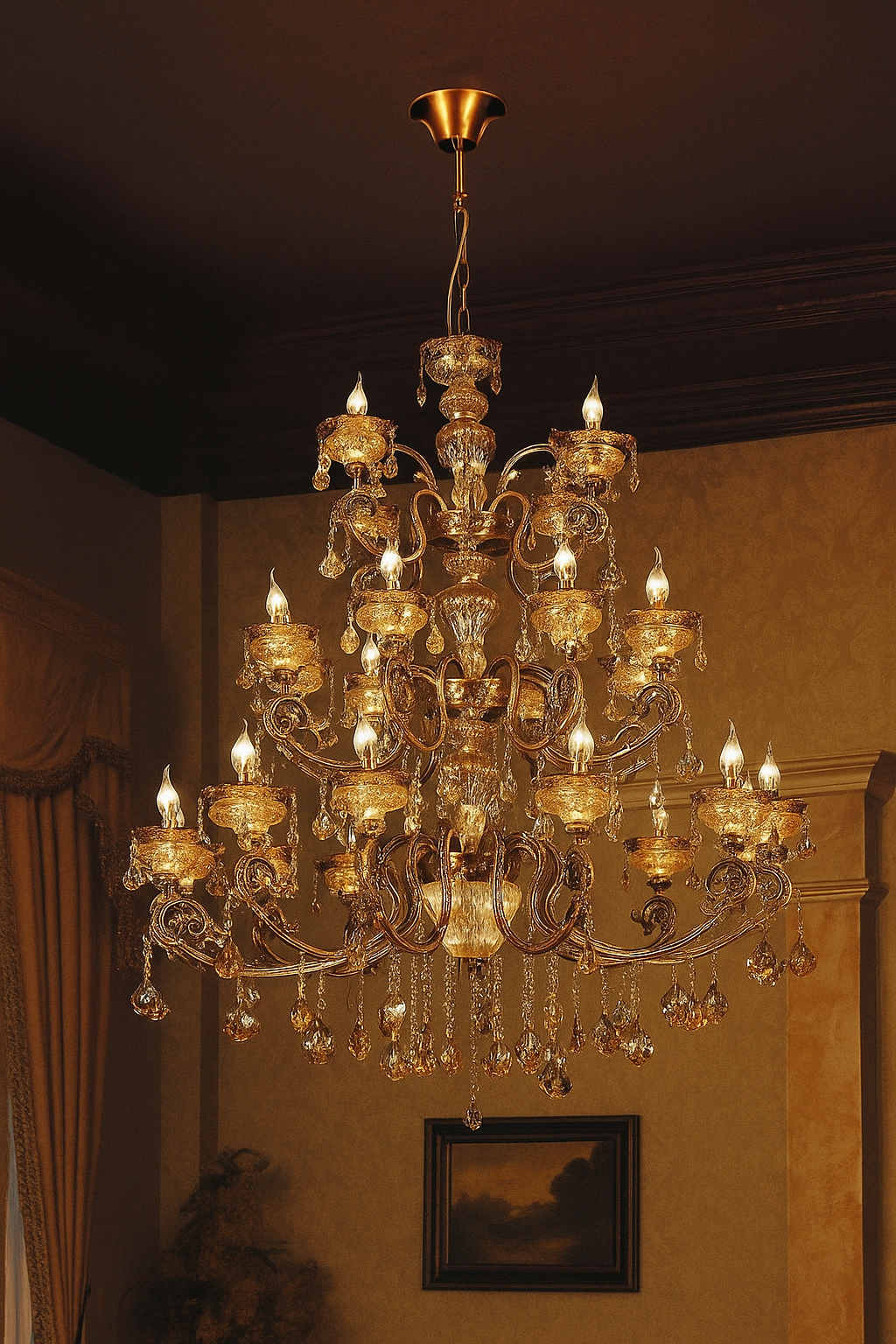 HDC 24 Lights Majestic Imperial Palace Italian Double Height Chandelier