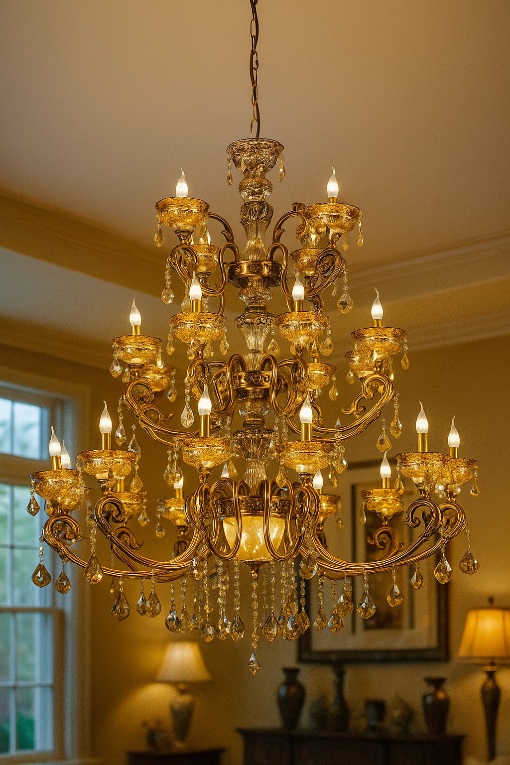 HDC 24 Lights Majestic Imperial Palace Italian Double Height Chandelier
