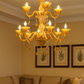 HDC 12 Lights Regal Amber Glass Crown Italian Chandelier For Living Room