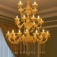 HDC 24 Lights Grand Imperial Amber Glass Italian Chandelier For Living Room