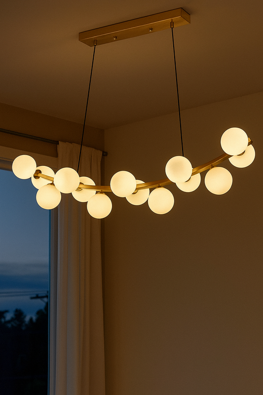 HDC 14 Glass Balls LED Chandelier Hanging Lamp For Living Room