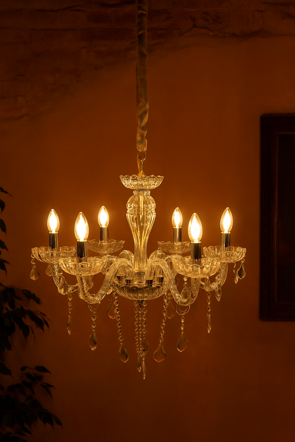 HDC  8-Light Crystal Radiance Premium Glass Chandelier