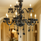 HDC 12-Light Black Glass Crystal Midnight Royale Italian Chandelier