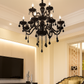 HDC 12-Light Black Glass Crystal Midnight Royale Italian Chandelier