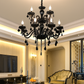 HDC 12-Light Black Glass Crystal Midnight Royale Italian Chandelier