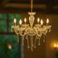 HDC  6-Light Clear Glass  Crystal Radiance Italian Chandelier