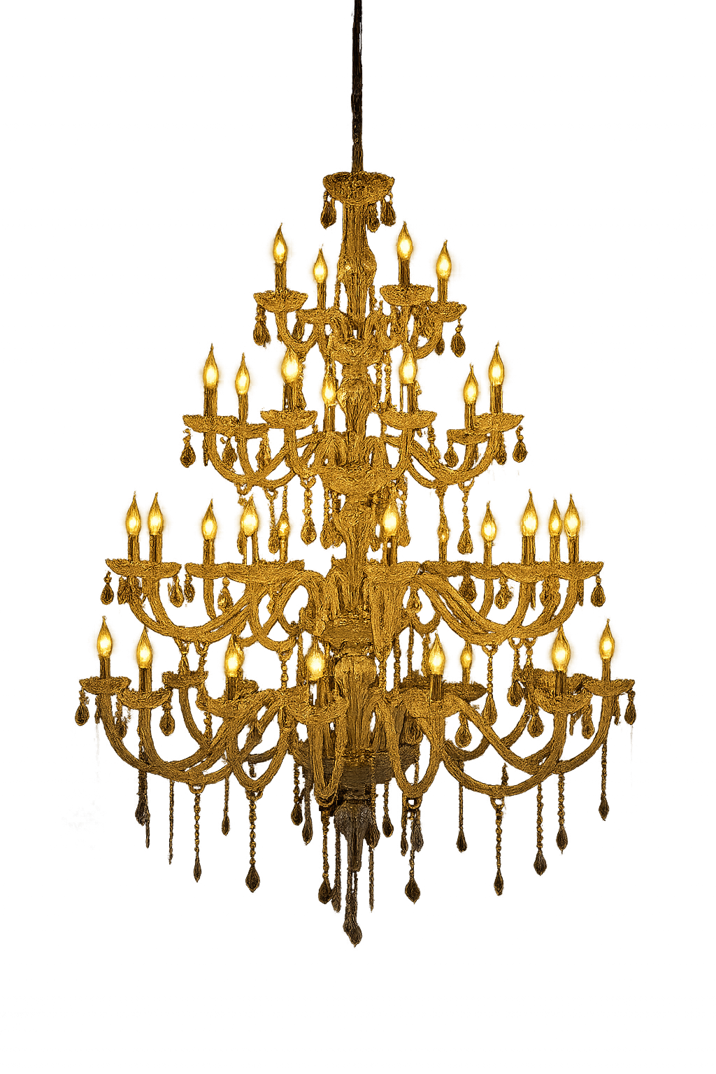 HDC 24-Light Multi-Tier Glass Imperial Crystal Majesty Italian Chandelier