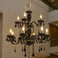 HDC 24-Light Midnight Imperial Multi-Tier Black Glass Italian Chandelier