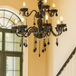 HDC 24-Light Midnight Imperial Multi-Tier Black Glass Italian Chandelier