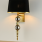 HDC Luxe Sphere Wall Lamp with Black Fabric Shade & Gold Accents