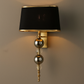HDC Luxe Sphere Wall Lamp with Black Fabric Shade & Gold Accents