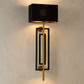 HDC Modern Wall Lamp with Black Fabric Shade & Gold Linear Frame