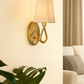 HDC Classic Luxe Wall Lamp with Textured Gold Base & White Fabric Shade