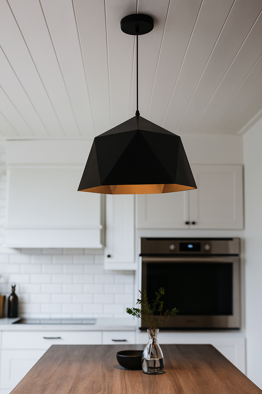 HDC GeoForma Modern Black Pendant Light For Living Room