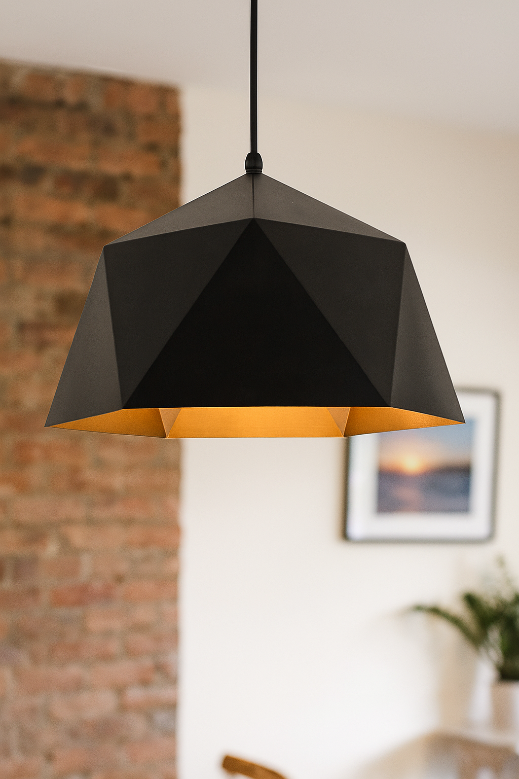 HDC GeoForma Modern Black Pendant Light For Living Room