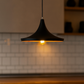 HDC AuraCurve Black Pendant Light with Golden Inner Glow For Living Room