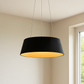 HDC WoodLine Modern Drum Pendant Light (Black & Natural Grain Interior)