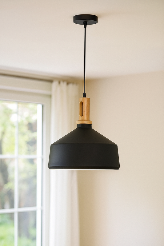 HDC UrbanForge Black & Gold Industrial Pendant Light For Living Room