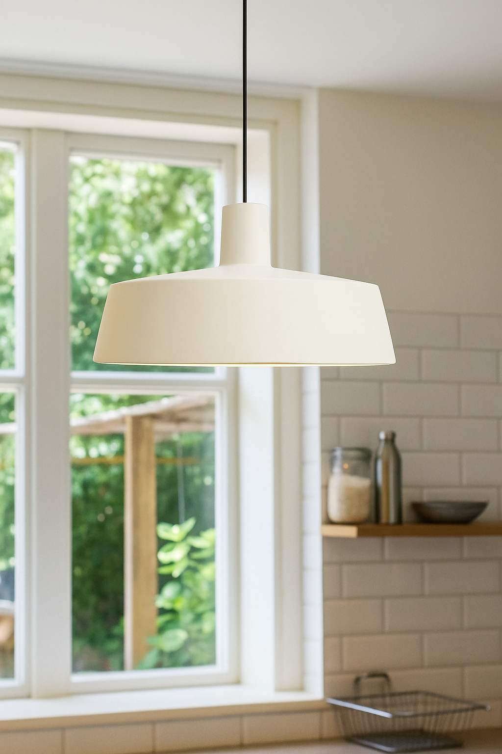 HDC Minimalist White Dome Modern Pendant Light For Living Room