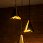 HDC Black & Gold Iron Modern Tri-Cone Pendant Light For Living Room