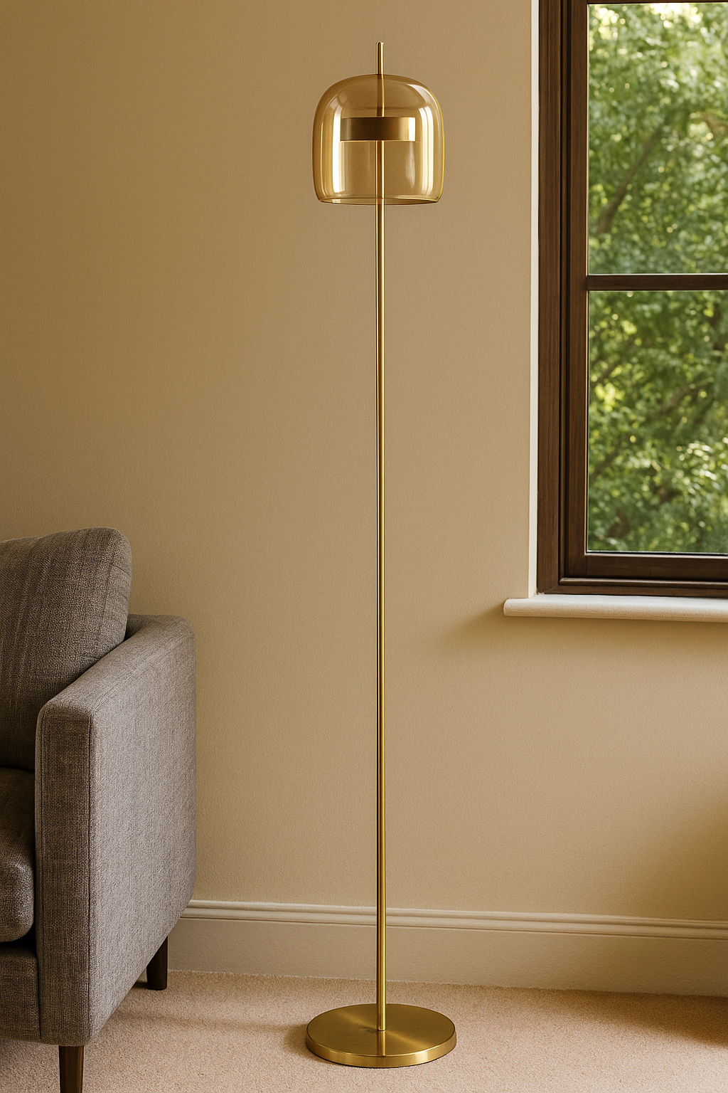 HDC  Premium Amber Dome LED Floor Lamp For Living Room