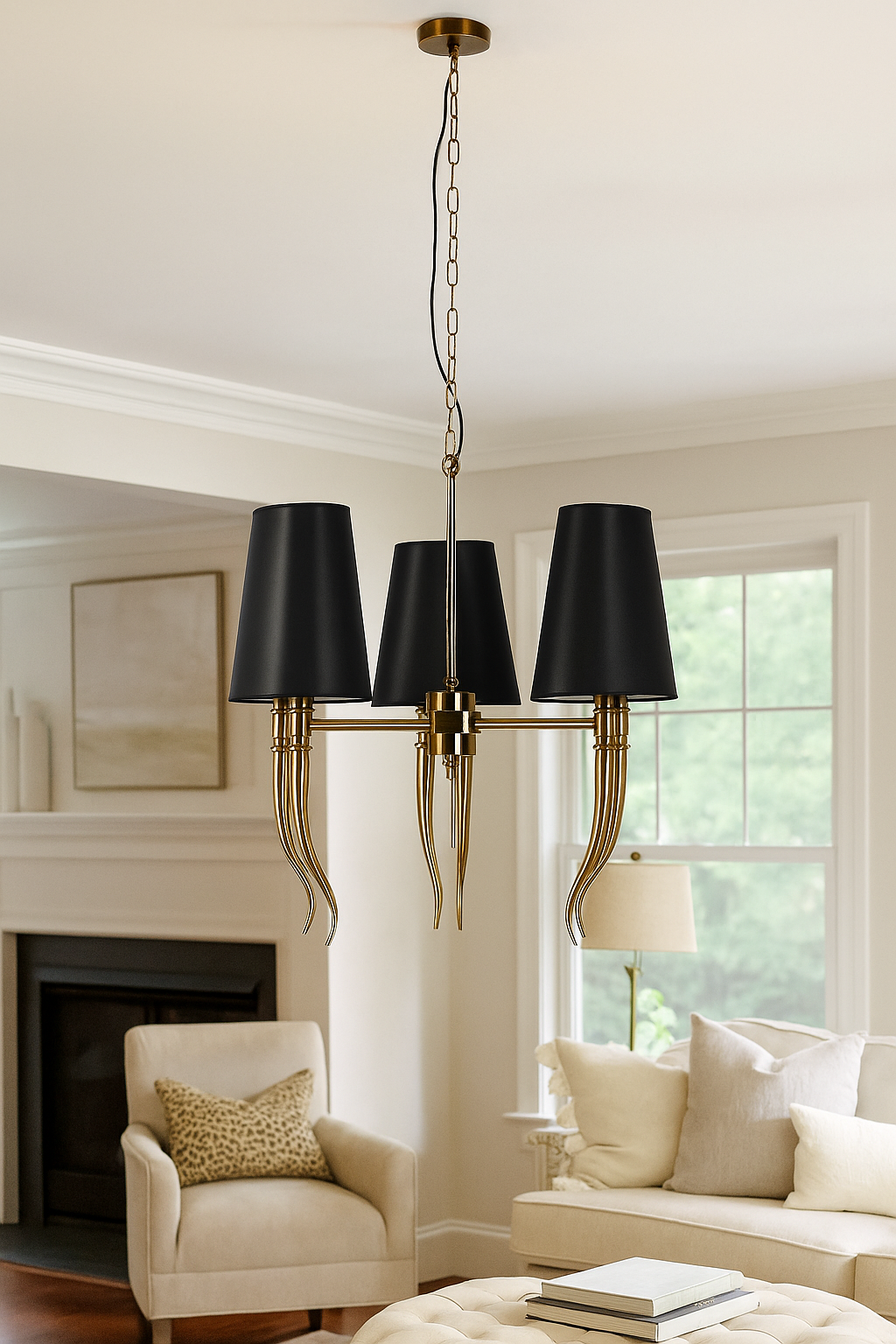 HDC Black & Gold Elephant Tusk Modern Pendant Light for Living Room